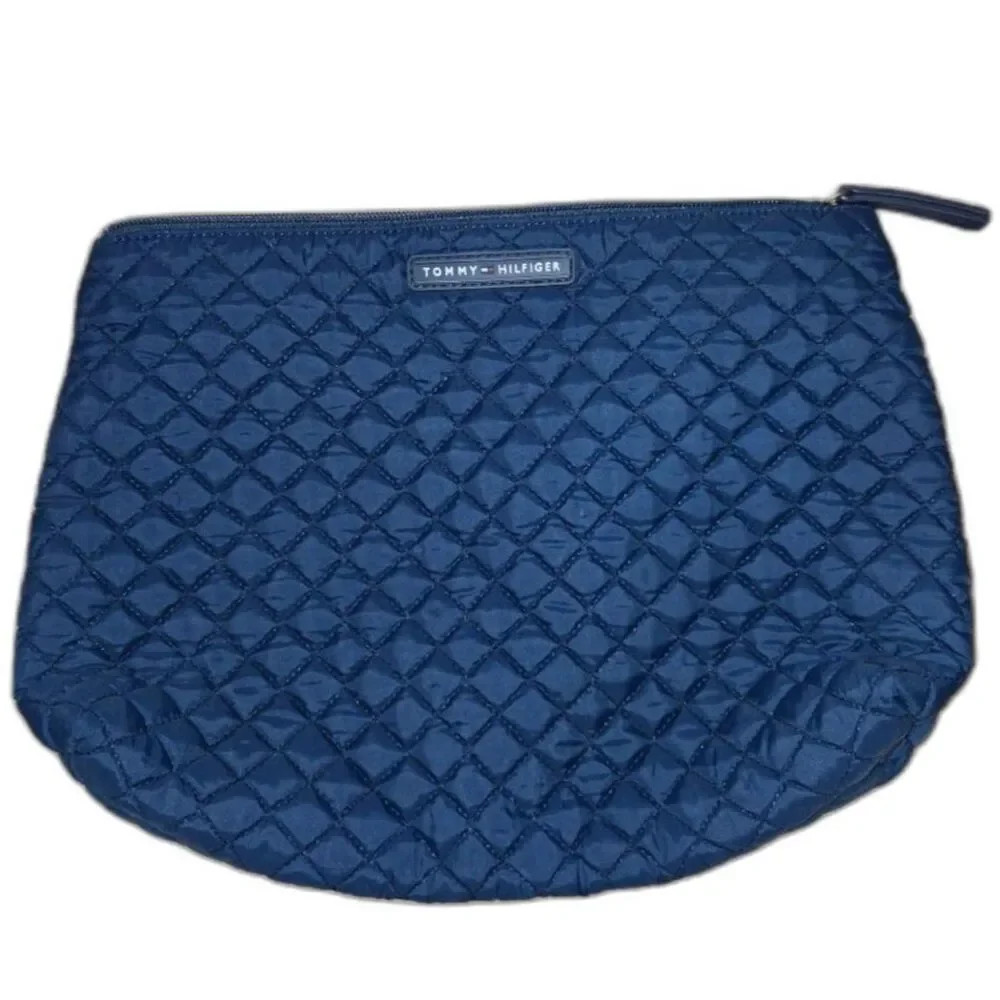 Tommy Hilfiger Navy Blue Cosmetic Bag – Travel Makeup Toiletry Pouch 13